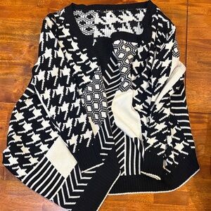 36 Point 5 Monochrome Geometric Women's Cardigan